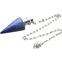 Lapislazuli Pendel Naturstein 3,5 cm + Kette mit Kugel 18 cm, Harmonie Stein