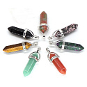Anyolith / Rubin in Zoisit Pendel Sechseck Anhänger Naturstein 41 x 13 mm, entlastet in Zeiten der Traurigkeit