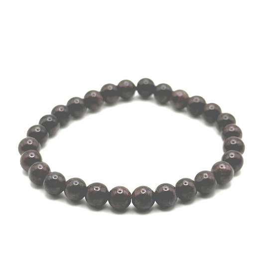 Almadine - Granat Armband elastischer Naturstein, Kugel 4 mm / 16 - 17 cm