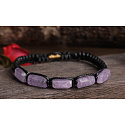 Amethyst-Armband Naturstein, handgestrickt, größenverstellbar, Stein der Könige und Bischöfe