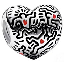 Charme Sterling Silber 925 Keith Haring Herz Kunst Linien und Menschen Bead Armband Symbol
