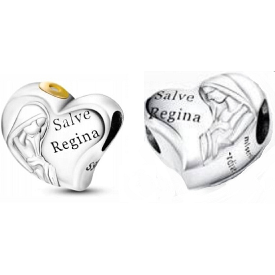 Sterling Silber 925 Religiöse Charms Jungfrau Maria, Ave Maria, Perle für Armband Religion