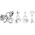 Charm Sterling Silber 925 Mein Baby, Familie Charm mit Schuhe, Flasche und Herz 3in1, Anhänger für Armband Familie