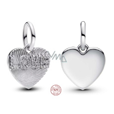 Charm Sterlingové stříbro 925 Srdce s nápisem Love, přívěsek na náramek láska Charm Sterlingové stříbro 925 Srdce s nápisem Love, přívěsek na náramek láska