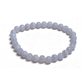 Chalcedon Armband elastischer Naturstein, Kugel 6 mm / 16 - 17 cm, AA Qualität, Stein der Liebe, Freude