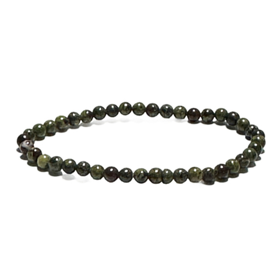 Epidot Armband elastisch Naturstein, Kugel 4 mm / 19 cm Fülle, Wohlstand