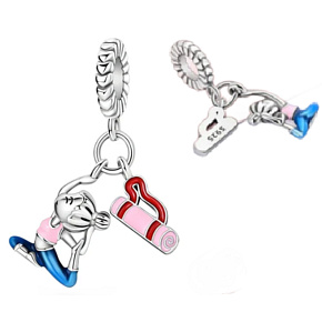 Charm Sterlingsilber 925 Yoga, Anhänger für Sportarmband