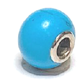 Tyrkenit Anhänger rund Naturstein 14 mm, Loch 4,2 mm 1 Stück, Stein der jungen Leute, die ein Lebensziel suchen