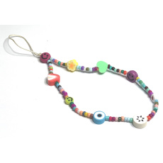 Anti-Verlust-Handy-Anhänger mit Perlen, Obst, Liebe, Umfang 26,5 cm