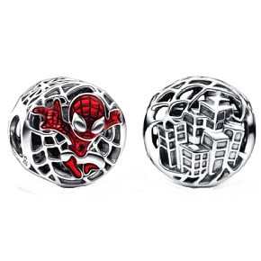 Sterling Silber 925 Marvel Spiderman über der Stadt, Armband Perle