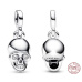 Charms Sterling Silber 925 Totenkopf - Mini Medaillon, Halloween Armband Anhänger
