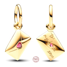 Charms Sterling Silber 925 Liebesbrief, handgeschrieben, Liebesarmband Anhänger