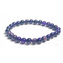 Tigerauge lila Armband elastisch Naturstein, Kugel 6 mm / 16-17 cm, Stein der Sonne und Erde, bringt Glück und Reichtum