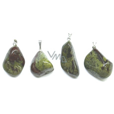 Epidot Troml-Anhänger Naturstein M, ca. 3,5 cm, Herz-Heilstein Epidot Troml-Anhänger Naturstein M, ca. 3,5 cm, Herz-Heilstein