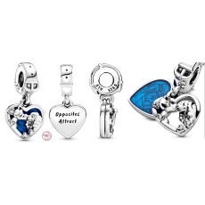 Charm Sterling Silber 925 Disney Lady and Tramp, Anhänger für das Armband