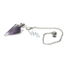 Amethyst lila Pendel Naturstein 3,5 cm + Kette mit Kugel 18 cm, Stein der Könige und Bischöfe Amethyst lila Pendel Naturstein 3,5 cm + Kette mit Kugel 18 cm, Stein der Könige und Bischöfe