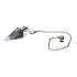 Amethyst lila Pendel Naturstein 3,5 cm + Kette mit Kugel 18 cm, Stein der Könige und Bischöfe