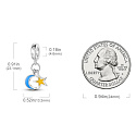 Charm Sterling Silber 925 Luminous - Halbmond und Stern, der im Dunkeln leuchtet, Universum Armband-Anhänger