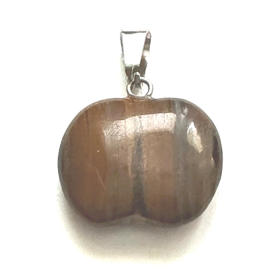 Tigerauge Apfel der Erkenntnis Anhänger Naturstein 1,5 cm, Stein der Sonne und der Erde, bringt Glück und Reichtum
