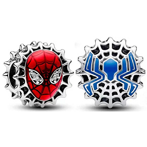 Charme Sterling Silber 925 Marvel Spiderman Maske, Perle auf Armband Film
