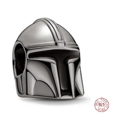 Charm Sterlingové stříbro 925 Marvel Star Wars Mandalorian Helma, korálek na náramek film