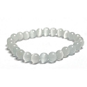 Ulexit / Katzenaugenarmband elastisch Naturstein, Kugel 8 mm / 16 - 17 cm