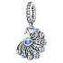 Charms Sterling Silber 925 Pfau, Tierarmband Anhänger