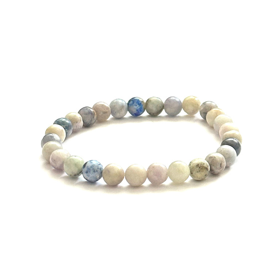Hackmanit Armband elastischer Naturstein, Kugel 6 mm / 16 - 17 cm, Stein der doppelten Reinigung, Körper und Seele