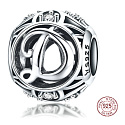 Sterling Silber 925 Magic Alphabet Buchstabe D mit Blumen Perle auf Armband