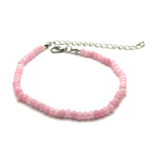 Rosafacetten-Armbandverschluss Naturstein, Kugel 4 mm / 21 - 25 cm, Liebesstein