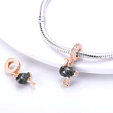 Charm Sterling Silber 925 Strauß rosé vergoldet, Tierarmband Anhänger
