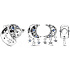 Charme Sterling Silber 925 Halbmond und Sterne, Perle auf Armband Universum