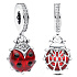 Charms Sterling Silber 925 Roter Marienkäfer, Tierarmband Anhänger