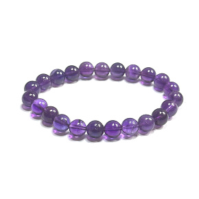 Amethyst Armband elastisch Naturstein, Kugel 8 - 9 mm / 16 - 17 cm, AA Qualität, Stein der Könige und Bischöfe Amethyst Armband elastisch Naturstein, Kugel 8 - 9 mm / 16 - 17 cm, AA Qualität, Stein der Könige und Bischöfe