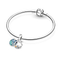 Sterling Silber 925 Camping Nachthimmel - Camping 2in1, Armband Anhänger Symbol