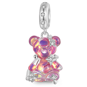 Charm Sterlingsilber 925 Regenbogenbär fantastischer Traum, Anhänger für Armband Tier