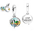 Sterling Silber 925 I Love Brazil - Brasilianischer Strand, 2in1 Reise-Armband-Anhänger