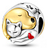 Sterling Silber 925 Hund und Katze, Haustier Perlenarmband