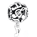 Sterling Silber 925 Gestanzte Musiknoten, Perle auf Armband Symbol