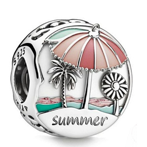 Charme Sterling Silber 925 Sommer am Strand - Sommer, Perle für Reise-Armband