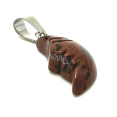 Jaspis roter Mond Anhänger Naturstein, handgeschliffene Figur 2,2 x 10 mm, Vollpflegestein Jaspis roter Mond Anhänger Naturstein, handgeschliffene Figur 2,2 x 10 mm, Vollpflegestein