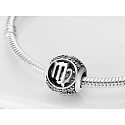 Jungfrau, Tierkreiszeichen, Anhänger für Armband aus Silber + Zirkonia, Kugel 9 mm 1 Stück