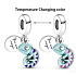 Charms Sterling Silber 925 Thermo - Chamäleon, das die Farben wechselt, 2in1 Tierarmband Anhänger