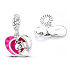 Sterling Silber 925 Paar in der Liebe, 2in1 Herz-Anhänger auf Liebe Armband