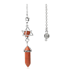 Jaspis Merkaba + Pendel, Naturstein-Anhänger 71 x 8 x 8 mm Jaspis Merkaba + Pendel, Naturstein-Anhänger 71 x 8 x 8 mm