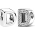 Sterling Silber 925 Alphabet Buchstabe D, Perle für Armband