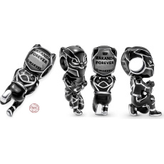 Charme Sterling Silber 925 Marvel The Avengers, Black Panther, Perle auf Armband Film