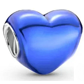 Charme Sterling Silber 925 Metallic blau Herz, Perle für Armband, Liebe Charme Sterling Silber 925 Metallic blau Herz, Perle für Armband, Liebe