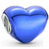 Charme Sterling Silber 925 Metallic blau Herz, Perle für Armband, Liebe