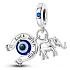 Charms Sterling Silber 925 Hufeisen, blaues Auge, Elefant, Glücksarmband Anhänger